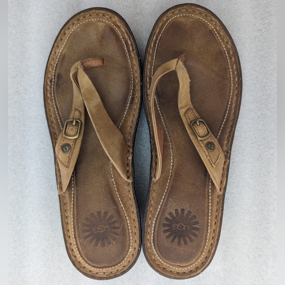 2/$40 UGG 8 tan leather sandals - Picture 6 of 7